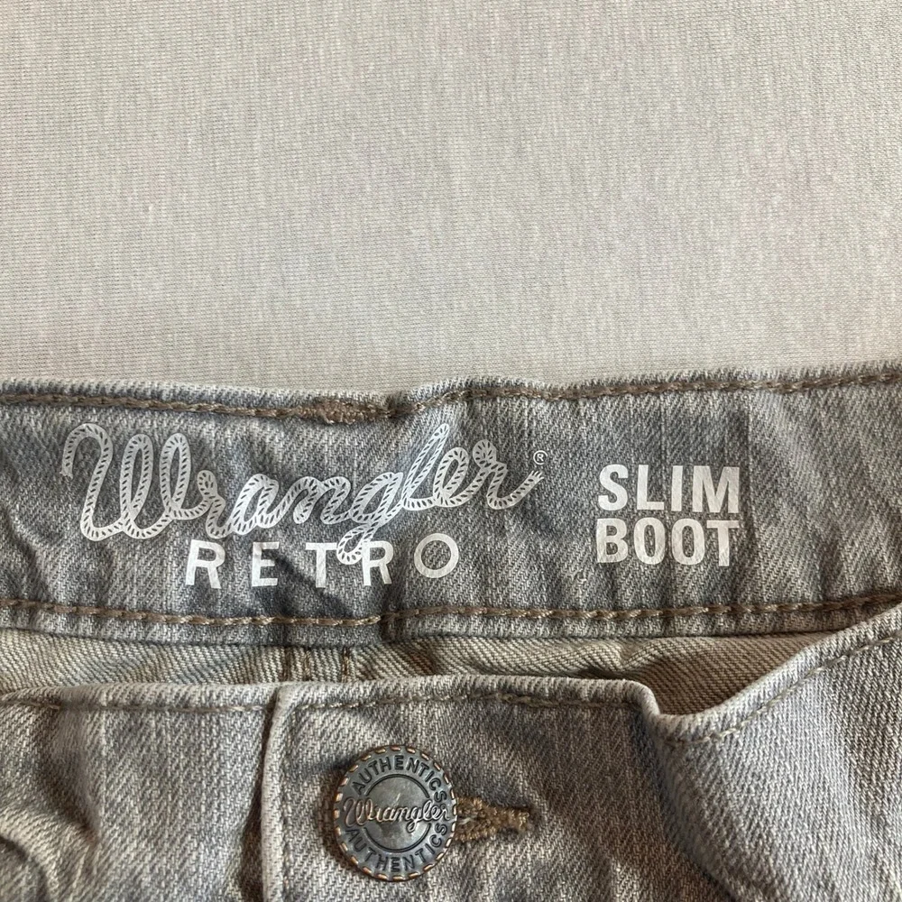 Wrangler Retro Jeans Mens 42x32 (Fits‎ 42x30) Gray Stretch Cowboy Western Rodeo